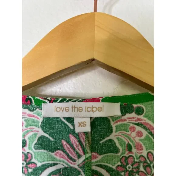 Love The Label Ramona Dress in Clementine Green Print Size XS - Picture 3 of 6